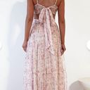 Floral Print Pink Maxi Dress Size L Photo 1