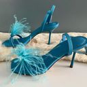 Pretty Little Thing  Teal Feather Detail Heels Photo 7