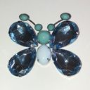 Vintage Blue  Gemstone Butterfly Brooch Shoulder Pin Photo 0