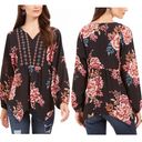 Style & Co floral boho handkerchief hem peasant blouse women’s Size Medium Photo 1