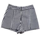 ZARA  Trafaluc Shorts Womens XS High Rise Flat Front Psychedelic White Stripe Photo 0