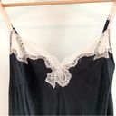 Victoria's Secret  Black White Lace Trim Satin Slip Photo 3