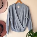 Billabong  Bring It Surplice Sweater BLUE faux wrap cozy warm lightweight Photo 2