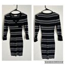 Pink Rose  Junior Mini Bodycon Black Gray Striped Y2K  V-Neck Dress Size Small Photo 1