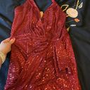 Double Crazy Red Sparkly Dress  Photo 3