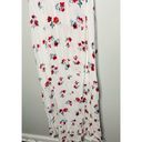 Gebe Maternity White Red Floral Tie Waist Ruffle Sleeve Maxi Wrap Dress Size M Photo 4