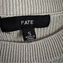 Fate Sweater Tank Cutout Back Tie Detail Knit Crew Neck Light Grey Neutral Small Gray Photo 3