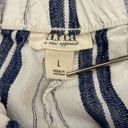 a.n.a White & Blue Stripe Linen/Cotton Blend Wide Leg Pull On Pants Size Large Photo 6