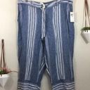 Ralph Lauren NWT LAUREN  linen stripe wide leg pant 18W Photo 0