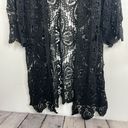 Bluivy Young Contemporary Crochet Black Kimono Duster open front long sleeve M Size M Photo 2