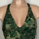 Robin Piccone New.  Army camouflage plunge swimsuit. Regularly $168. Size 8 Photo 8