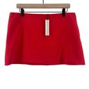 Alice + Olivia  Skirt Size 12 NWT Lilia Mini Red Bright Poppy Designer Luxury Photo 3