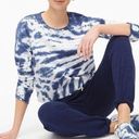 J.Crew 0207  White Blue Tie Dye Sweatshirt Size XS 100% Cotton Photo 0