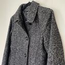 London Fog  Black & White Wool Blend Herringbone Tweed Button Coat ~ Women’s Sz M Photo 2