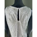 Laundry by Shelli Segal  White Silver Beads Popover Blouson Shift Dress Sz 6 NWT Photo 5