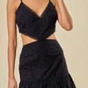 Blue Blush Cut Out Black Lace Dress Photo 0