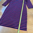 Gap  Modern Boatneck Navy Striped Knit Shift Midi Jersey Dress, Size M Photo 4