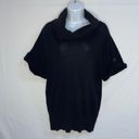 Club Monaco Women's Sweater Small Cowl Neck Merino Wool Black Short Sleeve Photo 11