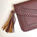 Krass&co Jen &  Vegan Leather Maroon Tassel Clutch Photo 1