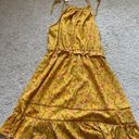 Entro  Golden Ruffled Floral Summer Dress with Tie Straps Photo 10