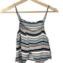 Lulu's Blue & White Horizontal Stripe Crop Tank Top M Size M Photo 1