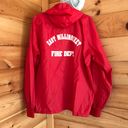 VINTAGE RED/WHITE FIREFIGHTER QUARTER ZIP WINDBREAKER JACKET Red Size XL Photo 2