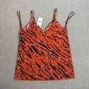 Naked Zebra  Tiger Stripe Cami Top Women's Medium Orange/Black Spaghetti Strap Photo 9