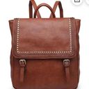 Krass&co Jen &  Brown Leather Flap Over Backpack Photo 0