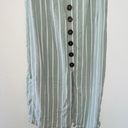 Trixxi Green White Striped Button Front Dress Photo 2