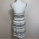 The Loft  White Grey Striped Sleeveless Fit & Flare Dress Small Photo 4