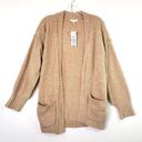 Ultra Flirt  Cardigan Women's Medium Camel Tan Chenille Cozy Cardi Pockets NWT Photo 0