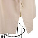 Edge LANVIN Silk Taupe Reversed Seam Raw  V-neck Blouse Top L/XL Photo 6