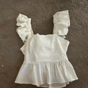 Francesca's white ruffle top Photo 2