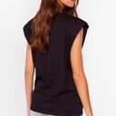 Nasty Gal Black Tank Top With Shoulder Pads Photo 2