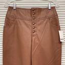 Bar III  NWT Clove Spice Faux-Leather High Waist Button-Fly Ankle Pants Size 6 Photo 2