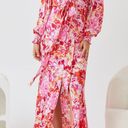 Krass&co NWT Esther &  Mallarey Floral Print Slit Leg Midi Dress Size 10 Photo 9
