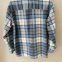 Thread and Supply  Plaid Button Top Blue Sz Small Photo 7