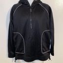 Good American  Performance 1/2 Zip Black Hoodie Tunic Small Photo 0