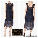 Tracy Reese  Women's Navy Surplice sleevless scalloped Dress size 4 Photo 1