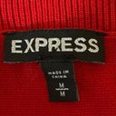 EXPRESS  Red Knit Round Neck Long Sleeve Button Down Cardigan Sweater Top Size M Photo 2