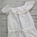 Madewell  White Off the Shoulder Swiss Dot Shorts Romper Size Small Photo 9