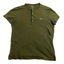 Lacoste Women’s Quarter Button Up Blouse Size 3 / Small Olive Green Shirt Photo 0