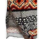 Lane Bryant  Skirt Size 18 Black Red Maxi Boho Geometric Side Slit Pull On Rayon Photo 3