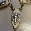 Edge Vintage   Stone Statement Necklace Rhinestones Beige Leaf Photo 6