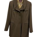 Mulberry  Worsted Wool Brown Belt Less Trench Coat 4 Button Jacket Women’s 10 Photo 5