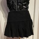 Forever 21 Wool Blend Mini Skirt Pleated Paneled School girl vintage y2k preppy winter whimsygoth rave biker skater moto riding Black Pleated A-Line Mini Skirt Women's Size S Short Coquette  Photo 5