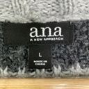 a.n.a  A New Approach Sweater Womens LARGE Grey Black White Striped Knit Pullover Photo 3