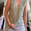 vintage sage green knit sweater vest Photo 0