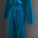 Vintage Blue California ROC  Velour Long Sleeve Jumpsuit Jumper Women’s Medium Photo 5