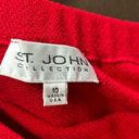 St. John  Collection classic deep red Santana knit skirt size 10 medium knee Photo 6